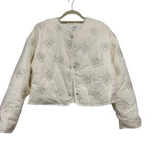 Urban Outfitters Ivory Embroidered Floral Jacket Suze M - NWT